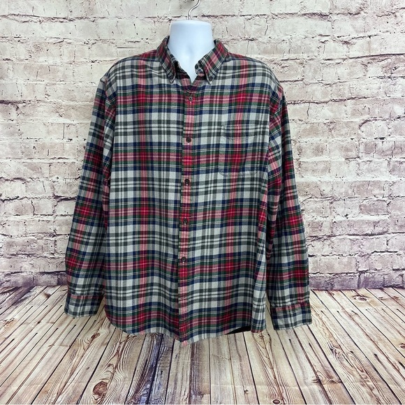 Lands' End Other - Lands End Gray Check Flannel Button Front Long Sleeve Shirt
